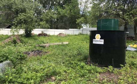 Монтаж септика c алмазным бурением фундамента