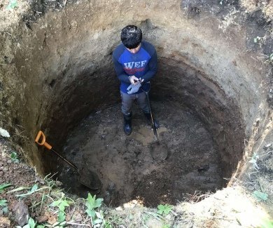 Монтаж септика c алмазным бурением фундамента